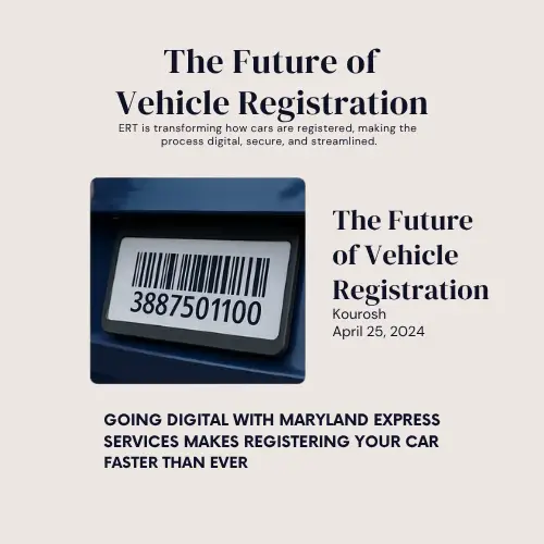 Customer at a Maryland tag and title office using the Electronic Registration and Titling (ERT) system.