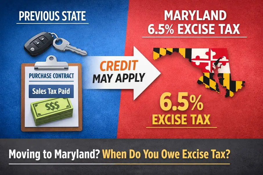 maryland-vehicle-excise-tax-out-of-state-transfer - marylandexpressservices.com Maryland vehicle excise tax explained for out-of-state transfers and military relocation.